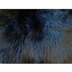 Premium Faux Sheepskin Plush Shag Oval Area Rug 9 x 12 Black