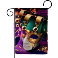 Garden & Outdoor Environment Jester Mask Springtime Mardi Gras Flag 13 x 18.5 in