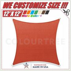 ColourTree 12 x 12 Red Square Sun Shade Sail Canopy 12"