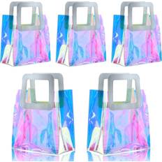 Wedding Wrapping Paper & Gift Wrapping Supplies GcFoir Reusable Holographic Gift Bags 5 Pcs 8.3 x 8 x 4 in