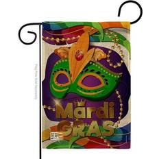 Breeze Decor Mardi Gras Mask Burlap 13 x 18.5 in