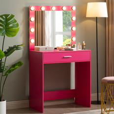 Ebern Designs Dressing Tables Ebern Designs Makeup Vanity Desk 53 x 28 x 15.7 in Dressing Table