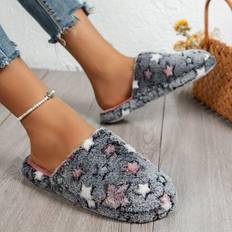 Temu Star Pattern Casual Slip On Slippers - Plush Lined