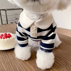 Temu Pet Stripe Casual Lapel Dog Shirt 1 pc