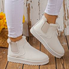 Temu Plus Fleece Snow Boots - Solid Color