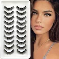 Temu Natural Fluffy Cross Thick Eyelashes - Faux Mink