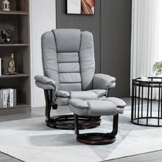 Temu Manual Recliner Footrest Set Grey Armchair