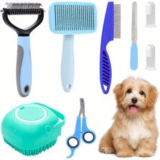 Pets Temu 8 Pcs Dog Brush Grooming Set