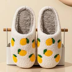 Temu Cute Fruit Pattern Slippers - Plush Lined