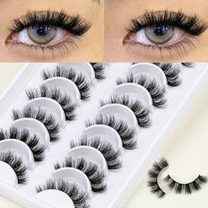 Temu 5D Fluffy Faux Mink Eyelashes - Natural