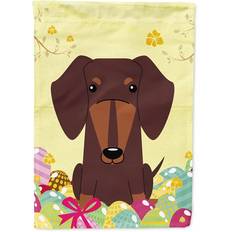 Carolines Treasures Easter Eggs Dachshund Chocolate Flag Garden Size
