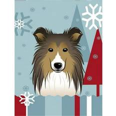 PatioPlus Winter Holiday Sheltie Flag Garden Size