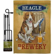 Garden & Outdoor Environment Breeze Decor Beagle Brewery Garden Flag Set 13 x 18.5 in