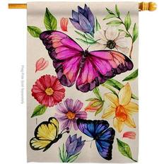 Garden & Outdoor Environment Angeleno Heritage Watercolor Butterflies Friends Double-Sided House Flag