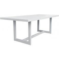 Metal Garden Table Homeroots White Metal Outdoor Dining Table 83 in