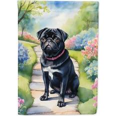 Black Flags Black Pug Spring Path Garden Flag 11.25 in x 15.5 in