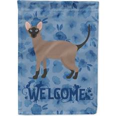 Garden & Outdoor Environment Caroline's Treasures Oriental Bicolor Cat Welcome Flag 11 x 0.01 x 15 in