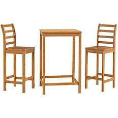 Wood Outdoor Bar Sets Acacia Wood Height Bistro of 3 Outdoor Bar Set