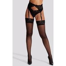 Lingerie Sets Ann Summers Lace Top Glossy Stockings - Black
