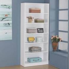 Home Source Deep White Bookcase Display Book Shelf