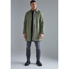 Men - Trenchcoats Classic Contrast Panel Trench Coat - Green