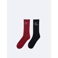 Calvin Klein Calcetines Calvin Klein Men's Monogram Logo Crew Socks - Burgundy Assorted