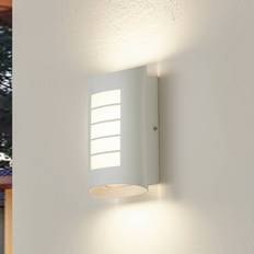 Lindby Vägglampor Lindby LED Utomhusvägglampa 26.8 cm Vit Aluminium Väggarmatur