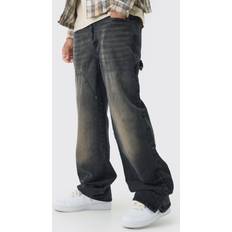 boohooMAN Relaxed Fit Carpenter Jeans - Brown