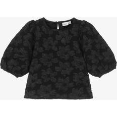 Black Blouses & Tunics Children's Clothing Name It Girls Flower Blouse - Black