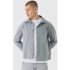 Regular Brushed Twill Overshirt - Grey
