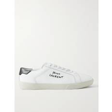 Saint Laurent Herr Skor Saint Laurent Court Classic Logo Embroidered Leather Sneakers - White