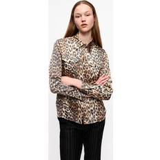 Leopard Skjorter PrettyLittleThing Ganni Printed Satin Shirt Leopard - Brun