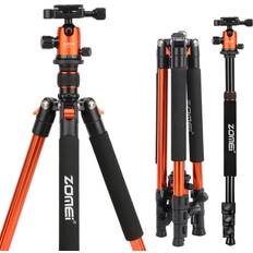 Zomei Q555 62.5'' Camera Tripod Foldable Lightweight Aluminum Travel Tripod Stand with 360 Degree Ball Head for Vlog Nikon Canon Sony All DS