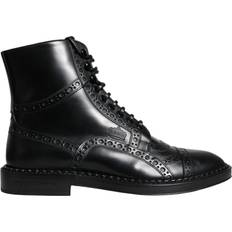 Skor Dolce & Gabbana Läderstövlar Med Logotyp Black