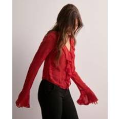 Røde Bluser Nelly Flounce Blouse - Rød