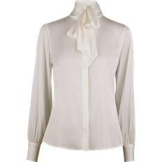 Stenströms Vita Blusar Stenströms Selma Knytblus - Offwhite/Enfärgad