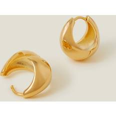 Accessorize Gold-Plated Chunky Huggie Hoop Earrings - Gold-Plated