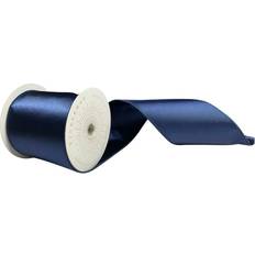 Gift Wrap Ribbons Vickerman Midnight Blue Satin Ribbon 4 in x 10 Yards