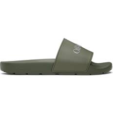 Off-White Slides Off-White Khaki Bookish Slides - Kaki Silver