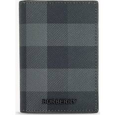 Check-pattern Coated-canvas Cardholder - Charcoal
