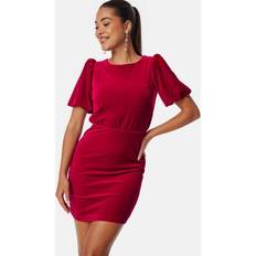 Bubbleroom Bubbleroom Occasion Bow Velvet Short Dress - Red