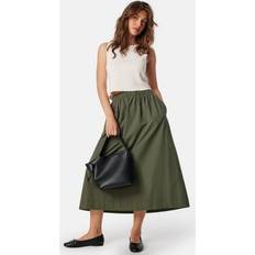 Bubbleroom Gröna Kjolar Bubbleroom Pocket Midi Skirt - Khaki Green