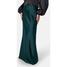 Bubbleroom Gröna Kjolar Bubbleroom Bubbleroom Occasion Straight Satin Maxi Skirt - Dark Green