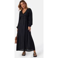 Bubbleroom Viscose V-neck Maxi Dress - Black