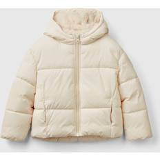 Kinderkleding United Colors of Benetton Kids' Puffer Jacket With Hood - Creamy White