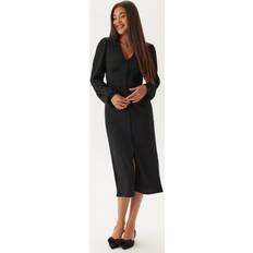 Structure Button Midi Dress - Black