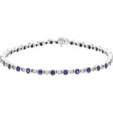 White Gold - Women Bracelets C W Sellors Sapphire Diamond Rubover Set - White Gold