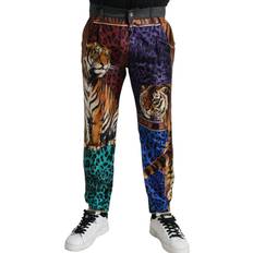 Herr - Silke/Siden Jeans Dolce & Gabbana Multifärgad Tiger Print Löst Denim Jeans Multicolor
