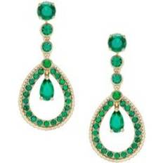 Emerald Earrings Faberge Teardrop Earrings - Yellow Gold Emerald