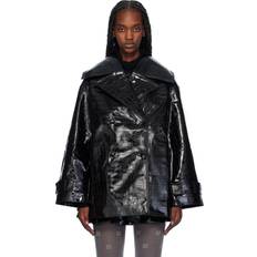 Oberteile Ganni Future Coated Midi Jacket - Black